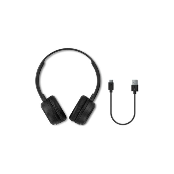 Headphone Philips bluetooth on-ear com microfone e energia para 15 horas na cor preto TAH1108BK/55