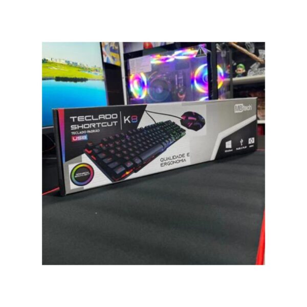 kit gamer teclado e mouse mouse pad gamer semi mecanico Led RGB para jogo com nota fiscal e garantia - Image 3