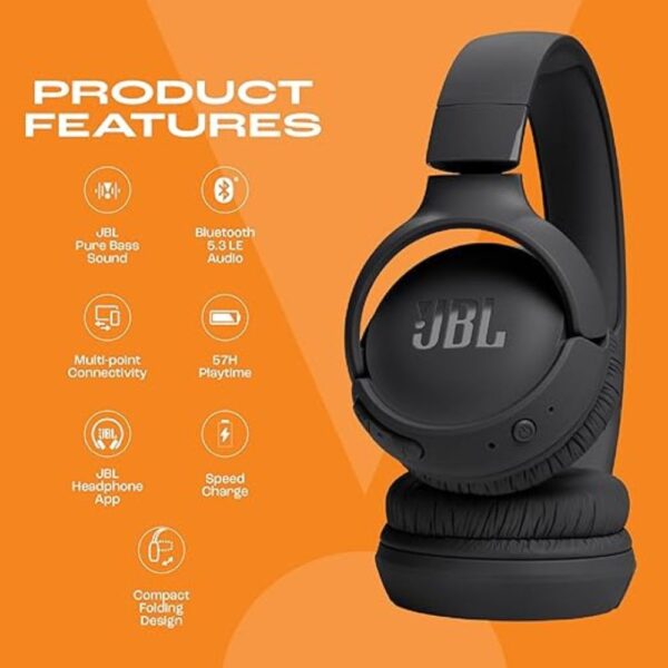 JBL, Fone de Ouvido On ear, Tune 520BT - Preto - Image 2