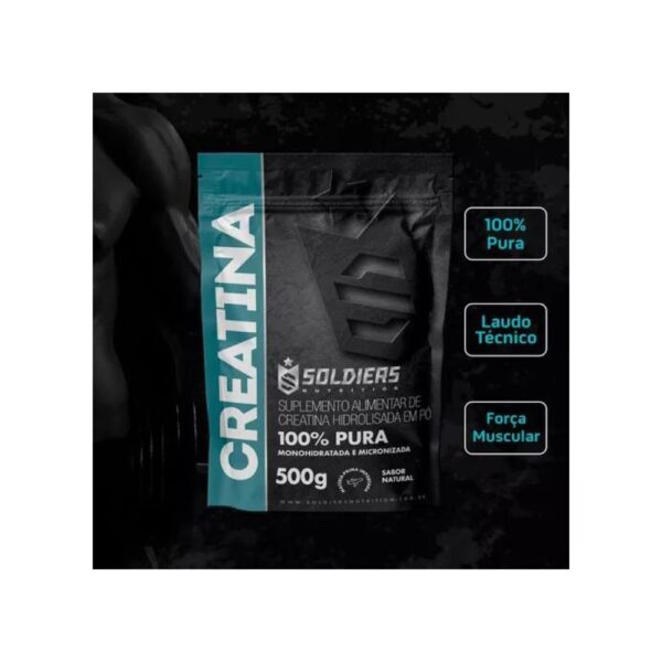 Creatina Monohidratada 500g Soldiers Nutrition Sabor Natural - Image 2