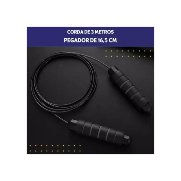 Corda De Pular Cross Speed Rope Rolamento Profissional Fit PDO Preto - Image 4