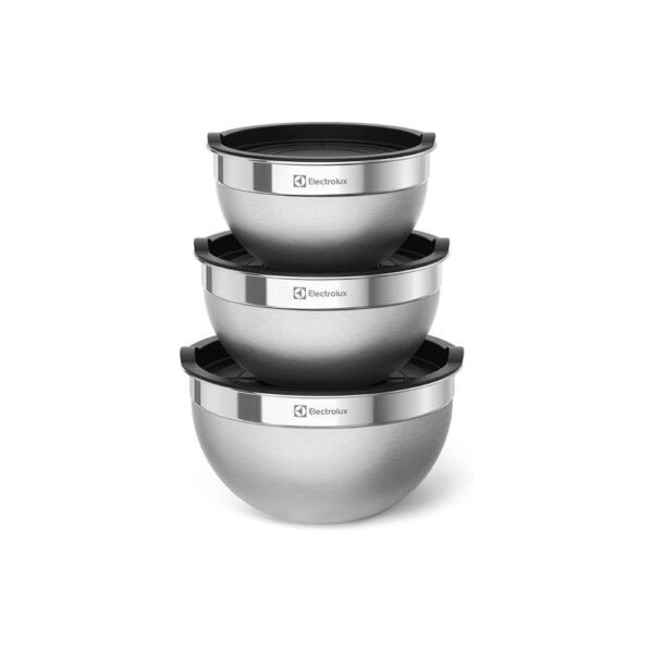 Conjunto de Bowls Tigelas de Inox com Tampa Plástica Electrolux